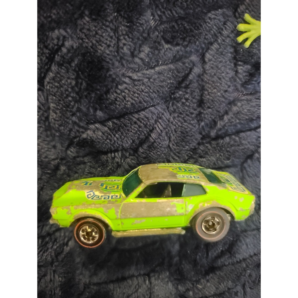 Vintage Hot Wheels Redline Mighty Maverick 1969 Green Hong Kong Missing Wing